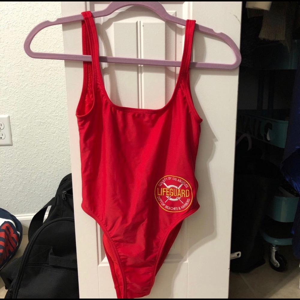 Red onepiece swimsuit